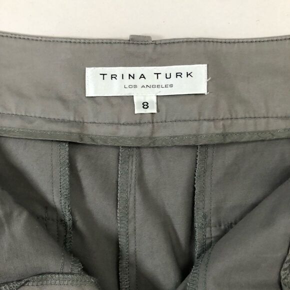 Trina Turk Womens Bermuda Shorts Pleated Front Grey Size 8 - Picture 5 of 9